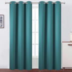Sea Teal Blackout Curtains 34 x 84 Inch Length/Set of 2 Curtain Panels/Thermal by Lemomo