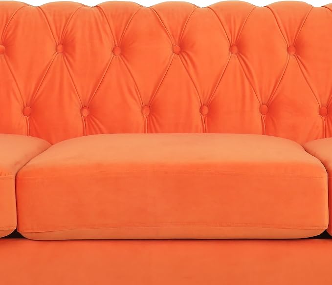 AVZEAR 3 seat Sofa, Velvet Sofa Living Room Large Sofa Modern Chesterfield - Image 7