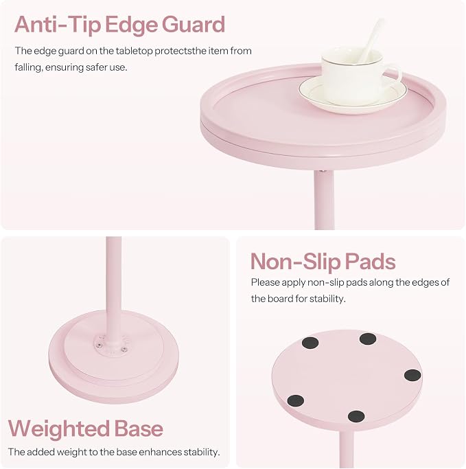 HOOBRO Small Round Side Table, Drink Table, Coffee Martini Table - Image 7