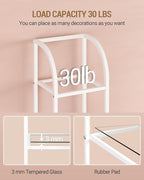 Hzuaneri Bookcase Bookshelf, Tempered Glass Arched Bookshelf - Image 8