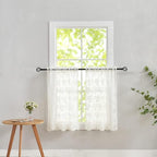 YJ YANJUN Vintage Lace Curtains 24 inch Length 2 Panels Retro Floral Rv Drapes by YJYANJUN