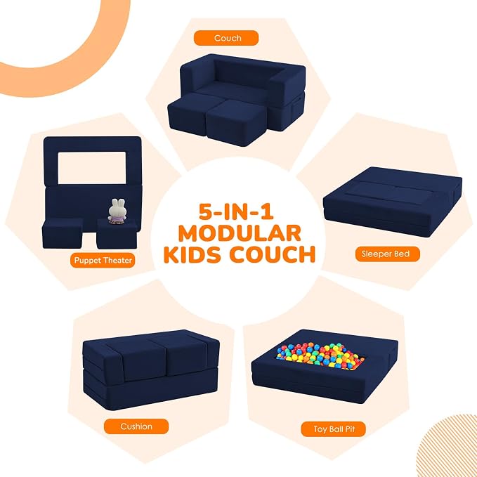 MeMoreCool Convertible Modular Kids Couch – Foam Toddler Sofa - Image 4