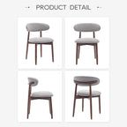 COLAMY Wooden Dining Chairs Set of 6, Modern Fabric Upholstered Dining Room - Image 8
