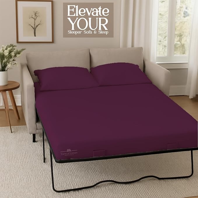 Sleeper Sofa Bed Sheet, 100% Cotton 400 Thread Count, 4 Piece Set, Deep Pocket - Image 4