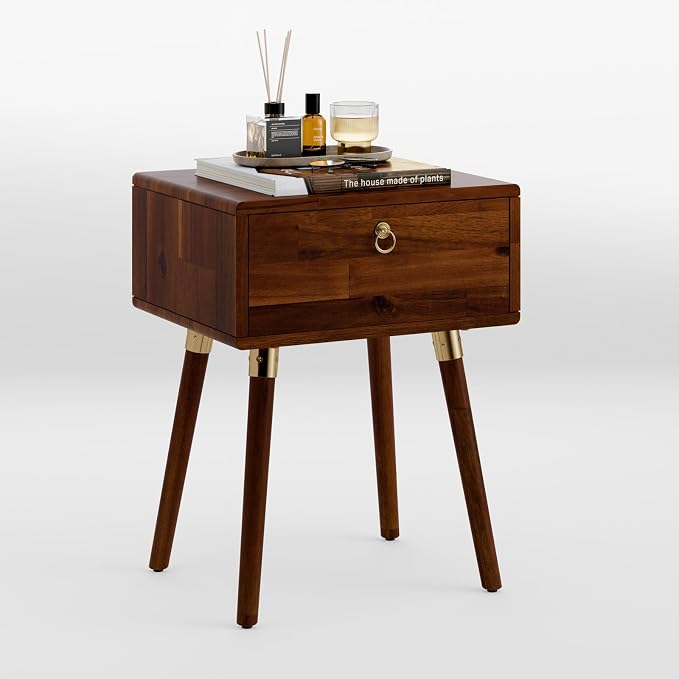 Bme Alden Solid Wood Nightstand/Side Table/End Table, Fully Assembled, - Image 3