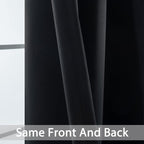 Yakamok Black Room Darkening Curtains 84 inch Sliding Door Drapes | 1 - Image 4