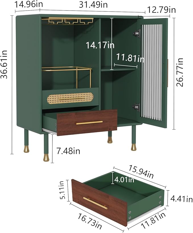 ARTPOWER Modern Coffee Bar Cabinet - Image 2