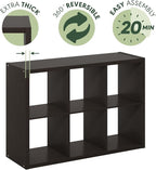 Furinno Cubicle Book Shelf, 6-Cube Bookshelf, Extra Thick Frame Horizontally & - Image 10