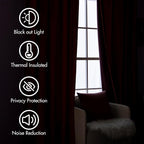 MIULEE Velvet Curtains 52x72 inches 2 Panels Red Blackout Curtains | Luxury - Image 4