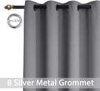 Yakamok Grey Room Darkening Curtains 52x90 inch Gray Grommet-Living Room | 2 - Image 3