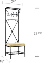 SEI Furniture - Dovanti Entryway Storage Rack & Bench Seat - Transitional Design - Image 3