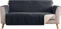 Black Loveseat Covers for 2 Cushion Couch, Water-Repellent Covers for Love Seat by Pamhaven