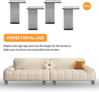 4Pcs 4Inch Metal Furniture Legs, Square Metal Cabinet Support Foot - Image 5