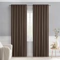 MIULEE Chocolate Brown Back Tab Blackout Curtains 52"x72" Long 2 Panels Set | by MIULEE
