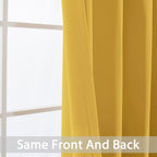 Yakamok Room Darkening Curtains 42x84 inch Long Mustard Yellow-Living Room | 2 - Image 3
