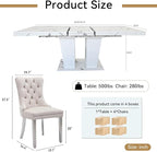 Henf 5 Pieces Faux Marble Dining Table Set - Image 7