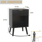 Fultyle Fluted Black Nightstand - Image 3