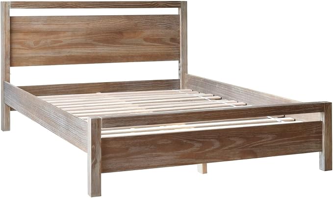 Grain Wood Furniture Loft Full Size Solid Wood Bed, Weathered Pine - Image 4