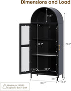 VEXPOR 73" Tall Arched Bookcase - Image 2
