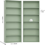 FOTOSOK 6-Tier Open Bookcase and Bookshelf Set of 2, Freestanding Display - Image 2