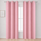 Blackout Curtains 42 x 95 inch/Pink Curtains Set of 2 Panels/Thermal Insulated by Lemomo