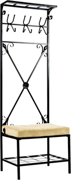 SEI Furniture - Dovanti Entryway Storage Rack & Bench Seat - Transitional Design by SEIFurniture