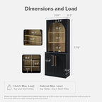mopio Blake Tall Display Cabinet, Kitchen Buffet Pantry Cupboard, Trophy - Image 2