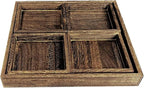 5-Piece Rustic Wooden Serving Tray Set, Handcrafted Nesting Trays - Image 8