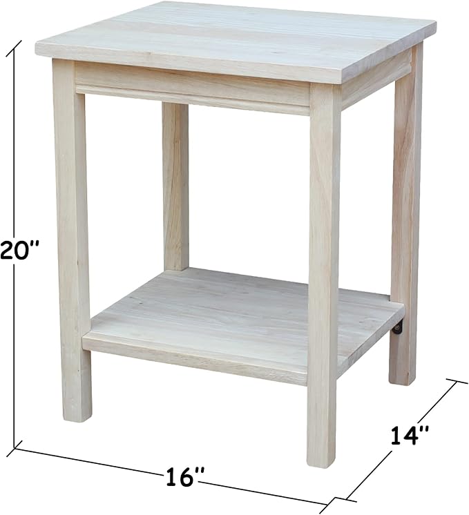 International Concepts Portman Accent Table 16"W × 14"D × 20"H, Solid Parawood - Image 3