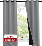 NICETOWN Noise and Lights Block Out Curtains, Thermal Insulated 100% Blackout by NICETOWN
