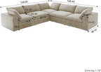JACH V-Shaped Sectional Couch, Deep 5-Seats Convertible Sectional Sofa - Image 2