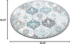 Lahome Moroccan Washable Round Rug, Soft Vintage Small Round Rug 3ft | Non-Slip - Image 2