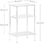 Tempered Glass Side Tables Set of 2 Acrylic End Table - Image 3