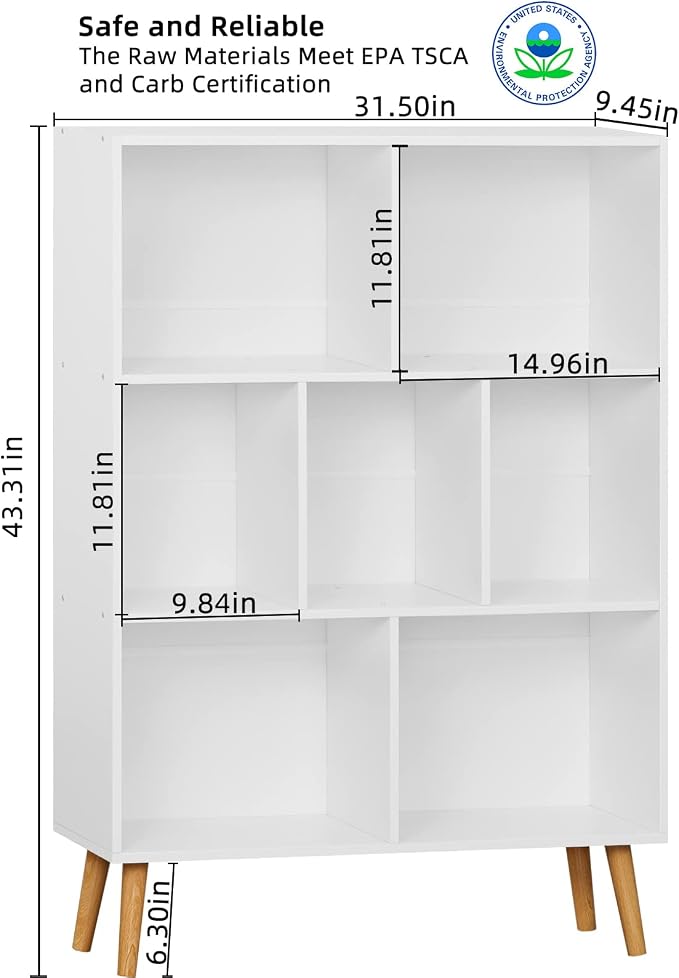 YAHARBO White Bookshelf, 3 Tier Book Shelf - Image 3