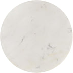 JONATHAN Y Javier Solid White Marble End Table, 17.75" Round Modern Accent Side - Image 8