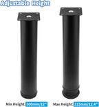 Set of 4 Stainless Steel Furniture Legs 12 Inch, Adjustable Round Cabinet Legs - Image 3