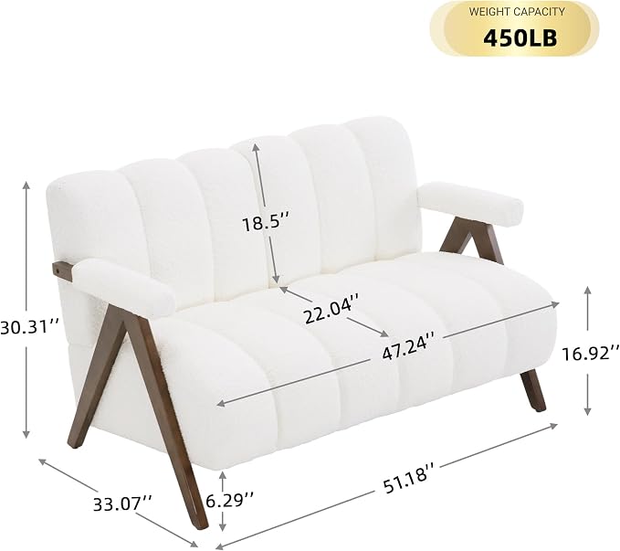 Mid Century Modern Accent Chair Loveseat Sofa - Image 2