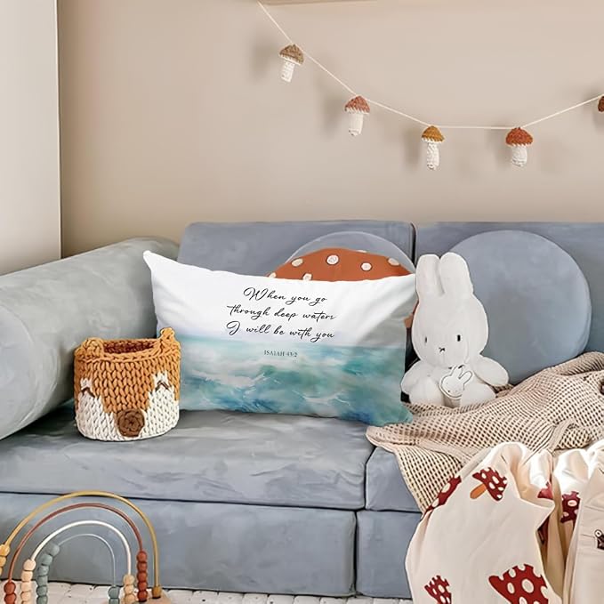 Beach Bible Throw Pillow Cover 12x20 - Image 3