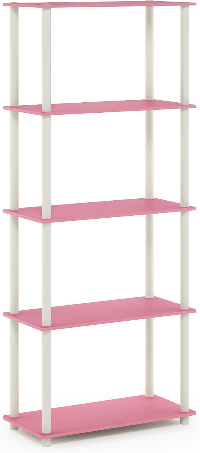 Furinno TURN-N-TUBE Storage Shelves, 5-Tier Book Shelf, Corner Shelf, Toolless - Image 5