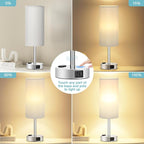 Fenmzee Light Grey Table Lamp for Nightstand - Image 2