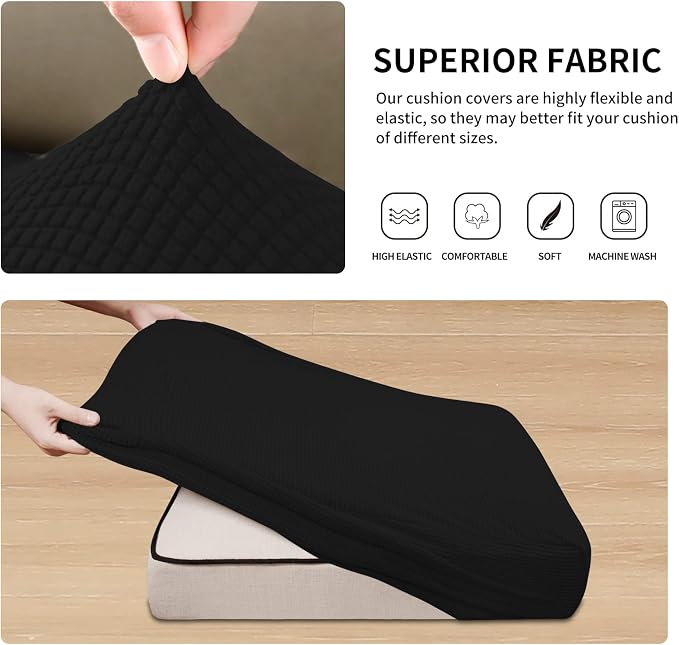 Easy-Going Stretch 2 Pieces Loveseat Couch Cushion Cover - Image 5