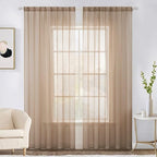 MIULEE 2 Panels Sheer Curtains for Living Room 54 X 72 Inches Brown | Window by MIULEE