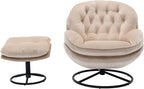 TRIPLE TREE Modern Swivel Accent Chair, Mid-Century Lounge Chair and Ottoman Set - Image 6