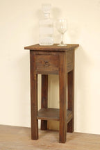 Pemberly Row Cottage Narrow Wood Side Table, Raftwood Brown and Antique Iron - Image 2