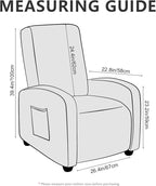 ANARACHON Recliner Chair Covers Leather Look Recliner Cover 4-Piece Slipcovers - Image 3
