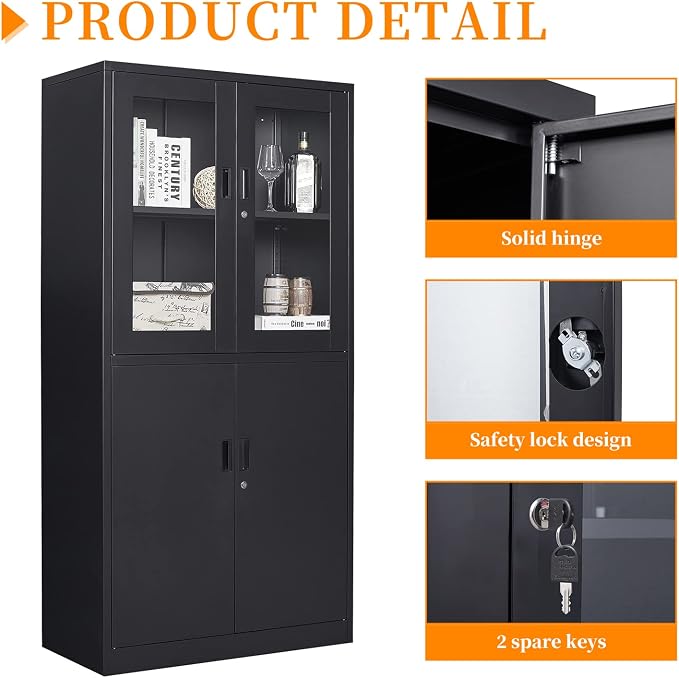 Black Metal Storage Cabinet - Image 6