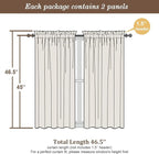 Chyhomenyc Cream Sheer Curtains 45 Inch Long 2 Panels, Short Voile Sheer Drapes - Image 2