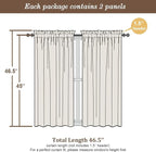 Chyhomenyc Ivory Sheer Window Curtain Panels 45 Inch, Light Filtering Solid - Image 4