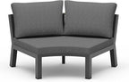 Outdoor Patio Sectional Modular Sofa, Aluminum 1 Piece Curved Patio Couch by Oasbira