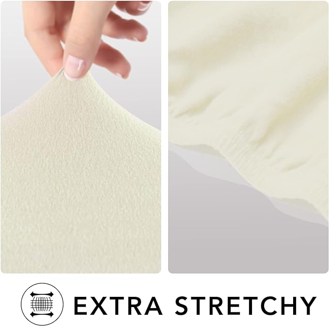 PureFit Stretch Couch Covers for Sofa Large Sofa Slipcovers Ivory | 1-Piece - Image 3